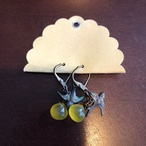 Cute, delicate birds with beads earrings
